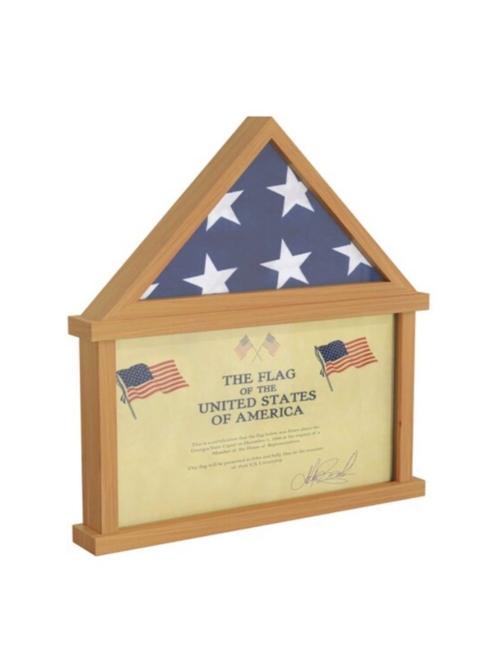 HBCY Creations Flag Display Case Certificate Holder Weathered Wood Wall Tabletop